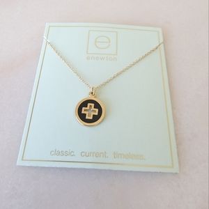 16" necklace gold signature cross disc